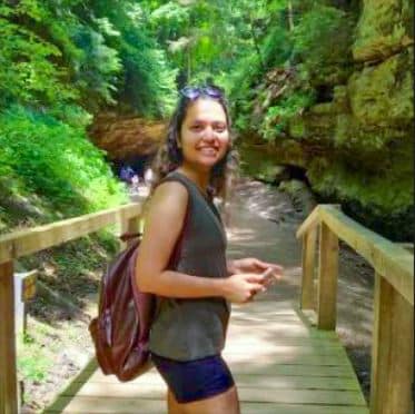 Chaitali Ajudiya on bridge in Central Park, NY