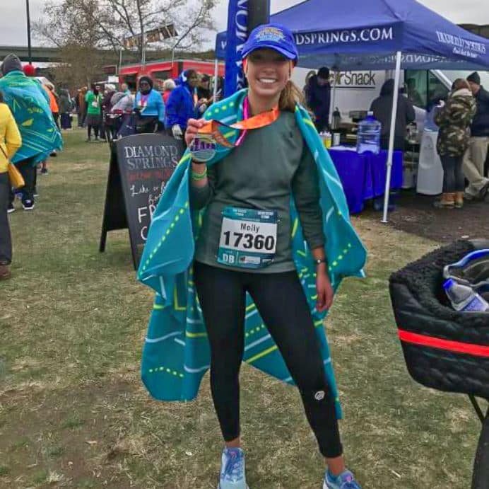 Molly Polizotto with Medal after Marathon