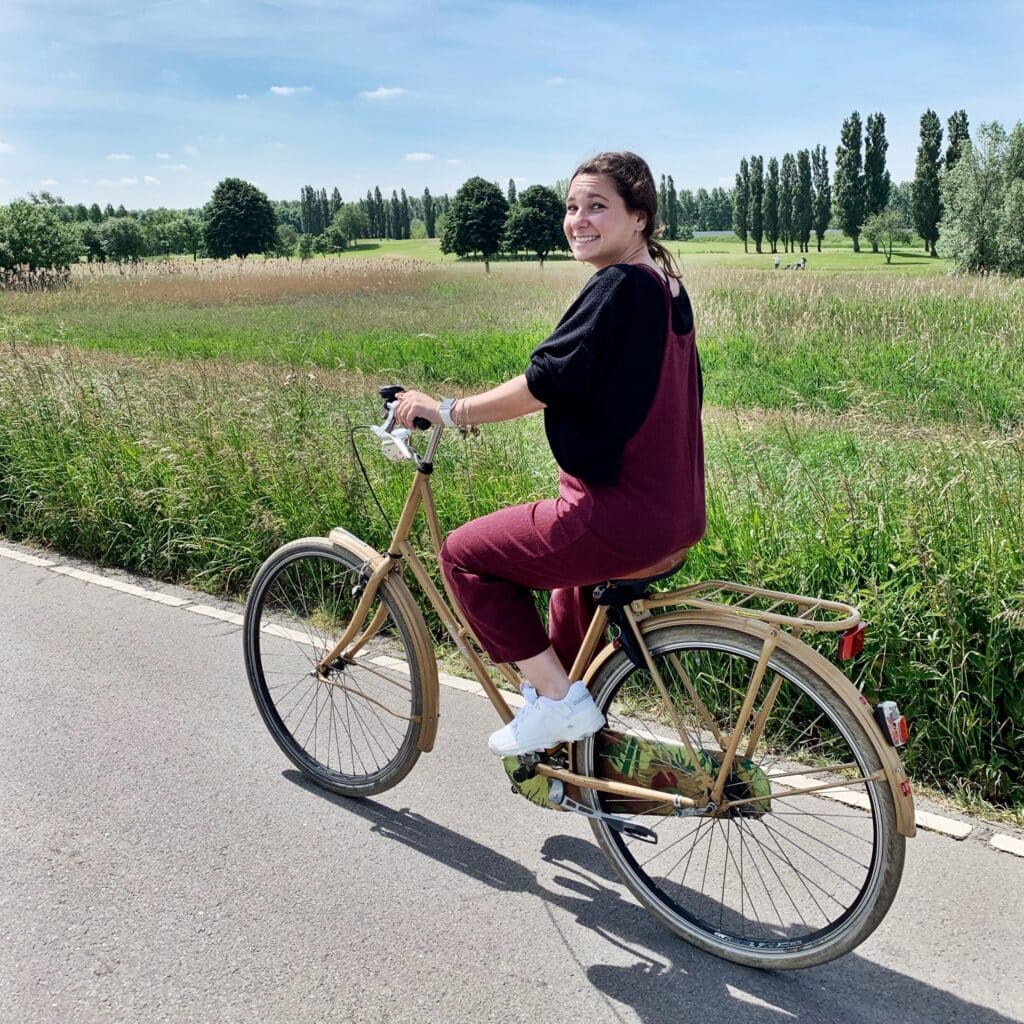 Jamie Lief biking on a country road