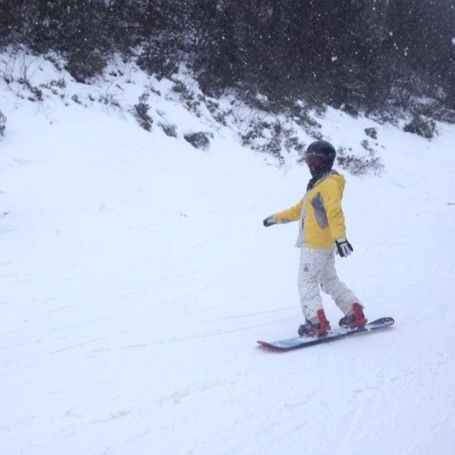 Karina Biacan snowboarding