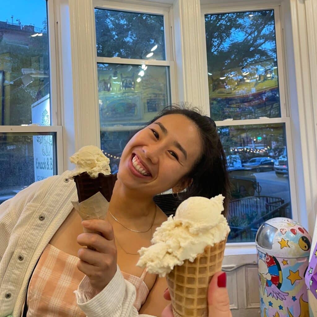 Amanda Bui eating ice cream