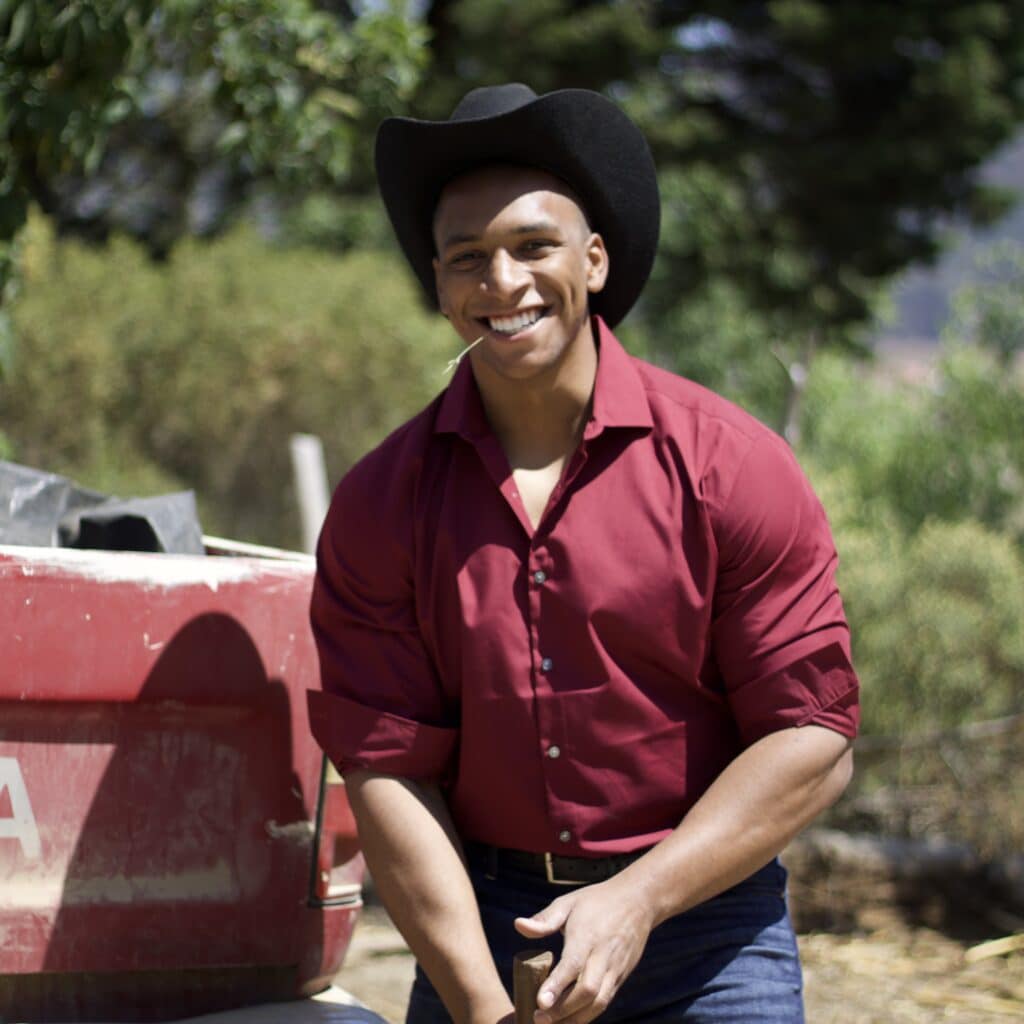 Jose Black doing yard work