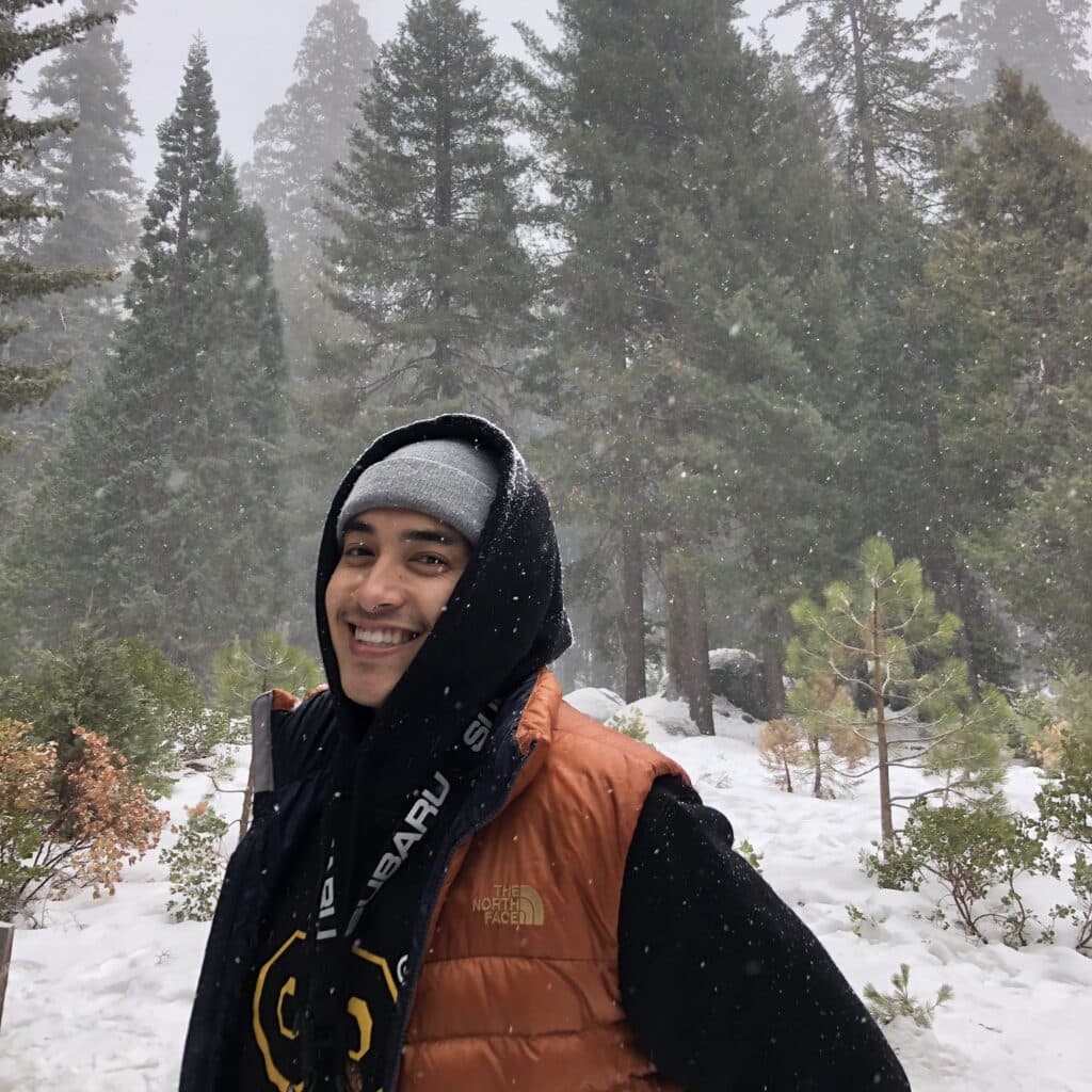 Kyle Luna in the snow