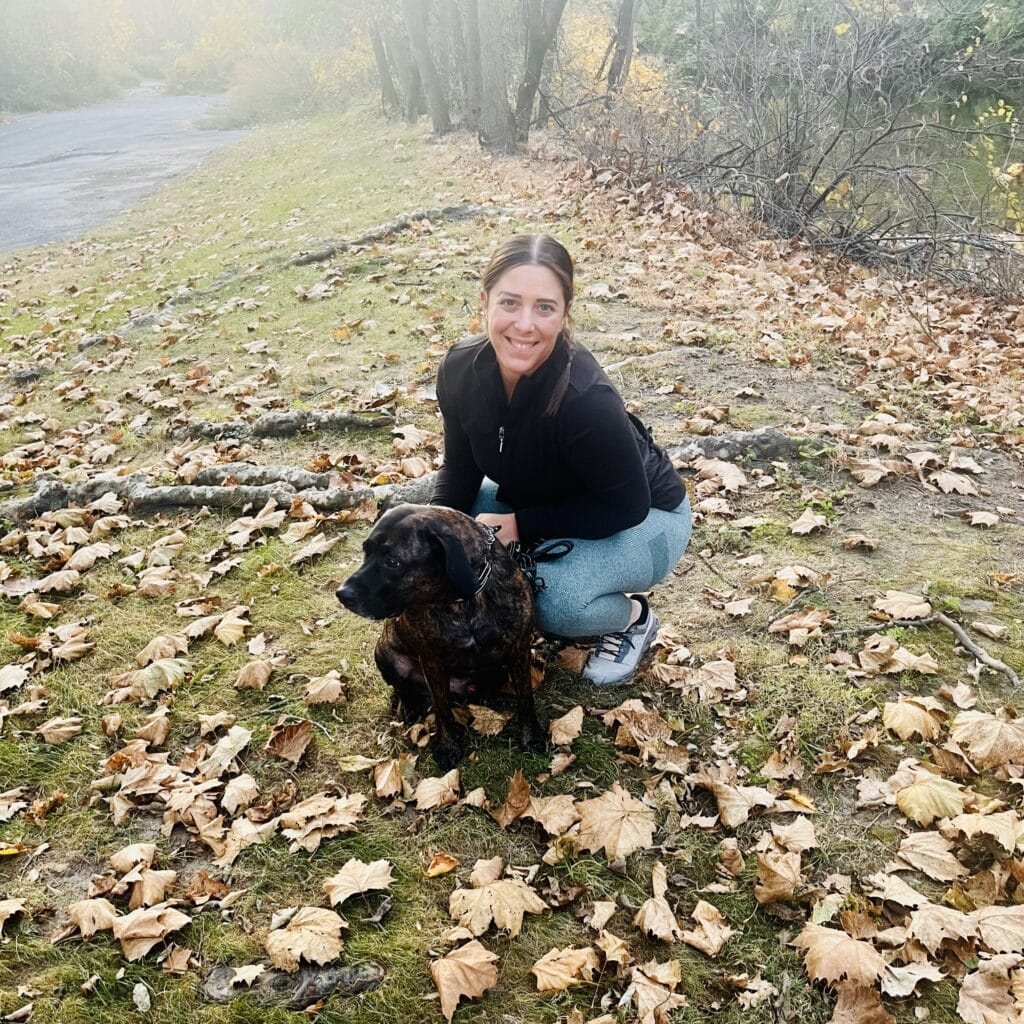 Rachel Buie with her dog
